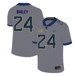 Men's West Virginia Mountaineers NCAA #24 Hakeem Bailey Gray Authentic Nike 2019 Stitched College Football Jersey DW15X67NL